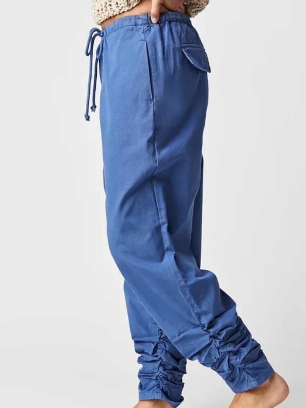 New Free People New Light Parachute Pants in Riverside Small Blue - Picture 4 of 9